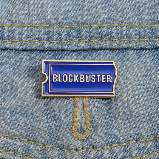 Movie Ticket Enamel Pin Blockbuster Video Retro Lapel Badge Brooch Vintage Jewelry for Backpack Hat Accessories