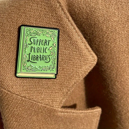 Support Libraries Enamel Pin, Librarian Gift, Book Lover Accessory