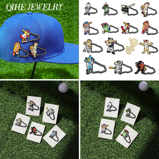 Metal Clip Badge Pin Cartoon Anime Animal Hat Rhinestone Golf Cap Baseball Clip Jewelry Collectibles