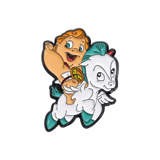 Baby Pegasus Enamel Pins Brooches Lapel Badges Cartoon Animal Jewelry Gift for Fans Kids Friends