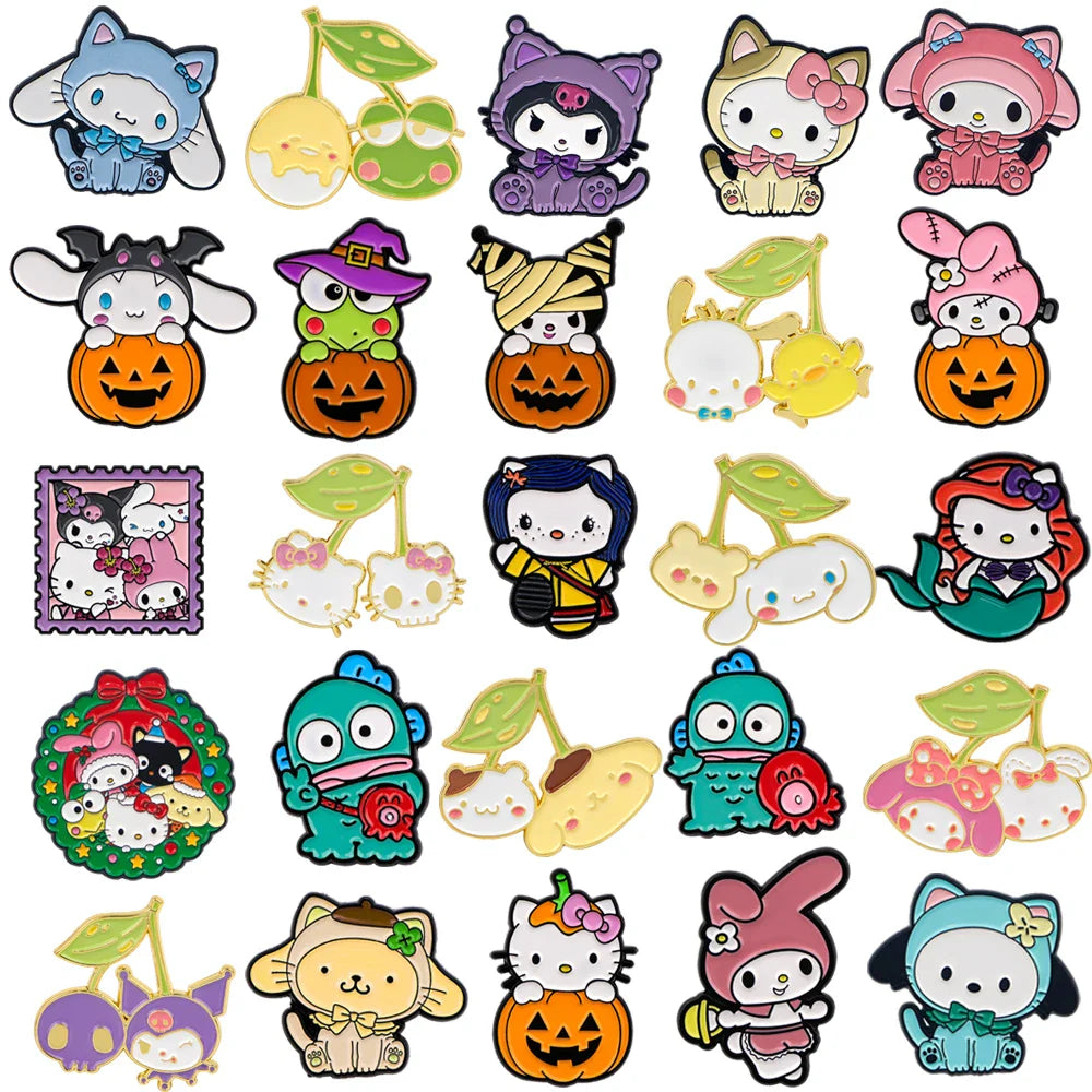 Wholesale 20pcs Kawaii Cartoon Enamel Lapel Pins for Backpacks Clothes Badges Brooch Gifts