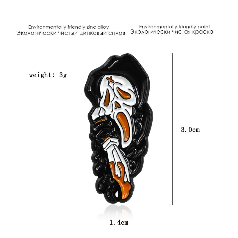 Skull Butterfly Witch Cat Brooch Pin Lapel Badge Jewelry