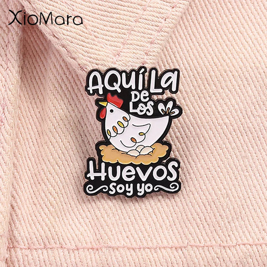Feminist Hen Enamel Pin Brooch Lapel Badge Jewelry Gift for Mom