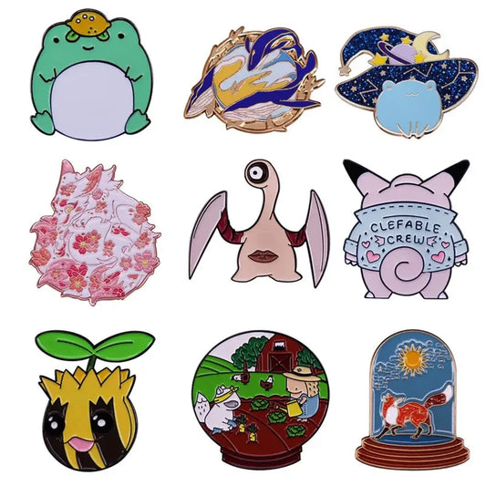 Anime Enamel Pins Cute Animal Brooch Cartoon Badges Fashion Jewelry Gifts