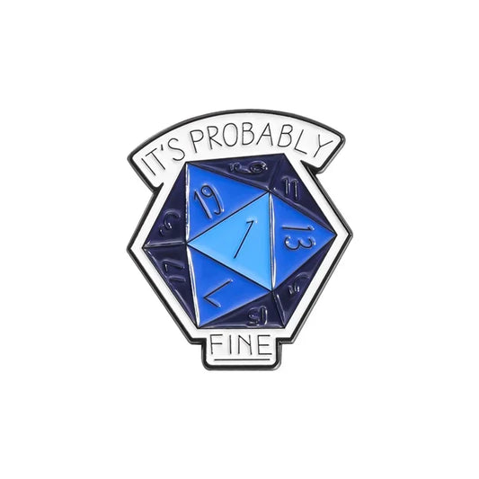 Blue Multi-Sided Dice Enamel Pins Cartoon Game Brooches Lapel Badges Gifts