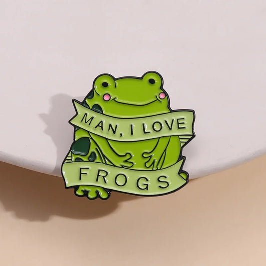 Frog Enamel Brooch Pin Glasses Frame Scissor Aircraft Badge Clothing Accessory