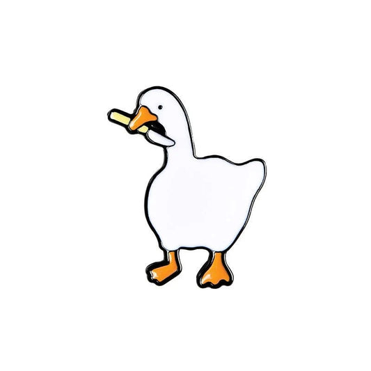 Naughty Goose Enamel Pin Cartoon Animal Brooch Lapel Badge Gift