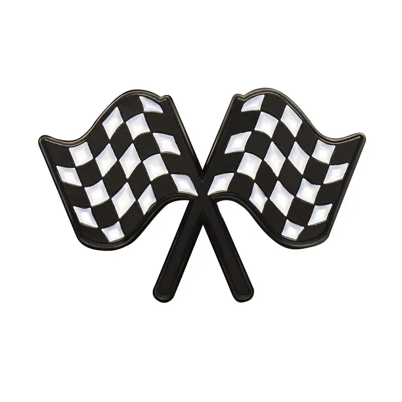 Checkerboard Racing Flag Enamel Pin Lapel Badge Wholesale Accessories