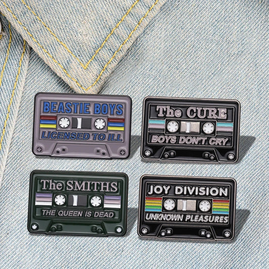 Vintage Nostalgic Music Tape Enamel Pin Brooch for Bags, Clothes, Lapels - Old-school Fashion Gift