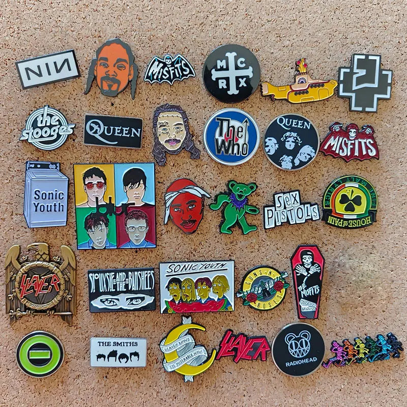 Punk Rock Band Enamel Pin Funny Music Brooch Cartoon Badge Backpack Hat Accessory Gift