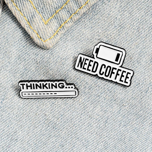 Coffee Progress Bar Enamel Pins Badges Brooch Jewelry Accessories