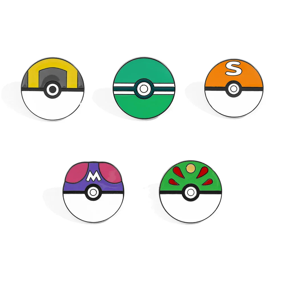 Poké Ball Enamel Pin Set - Cartoon Brooch Badge Accessories