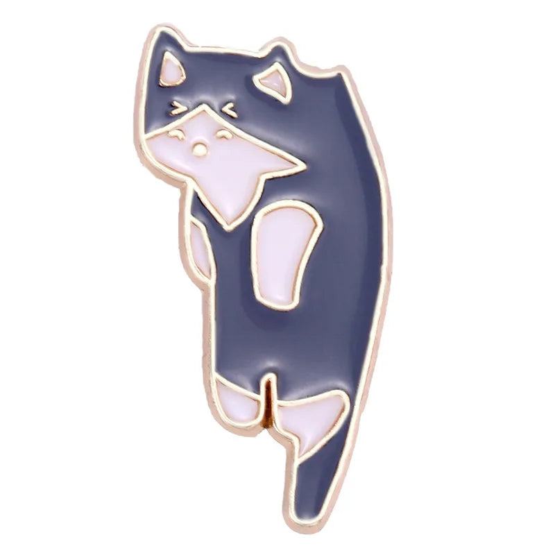Lazy Cat Enamel Brooches Cartoon Pins Backpack Lapel Badges Jewelry Accessories Souvenir Gift