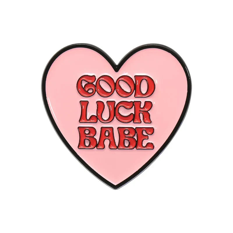 Lesbian Pride Heart Enamel Pins - Pink Brooches for Backpacks & Lapels
