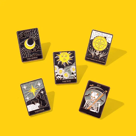 Skull Moon Sun Enamel Lapel Pins Brooches Jewelry Accessories Gifts