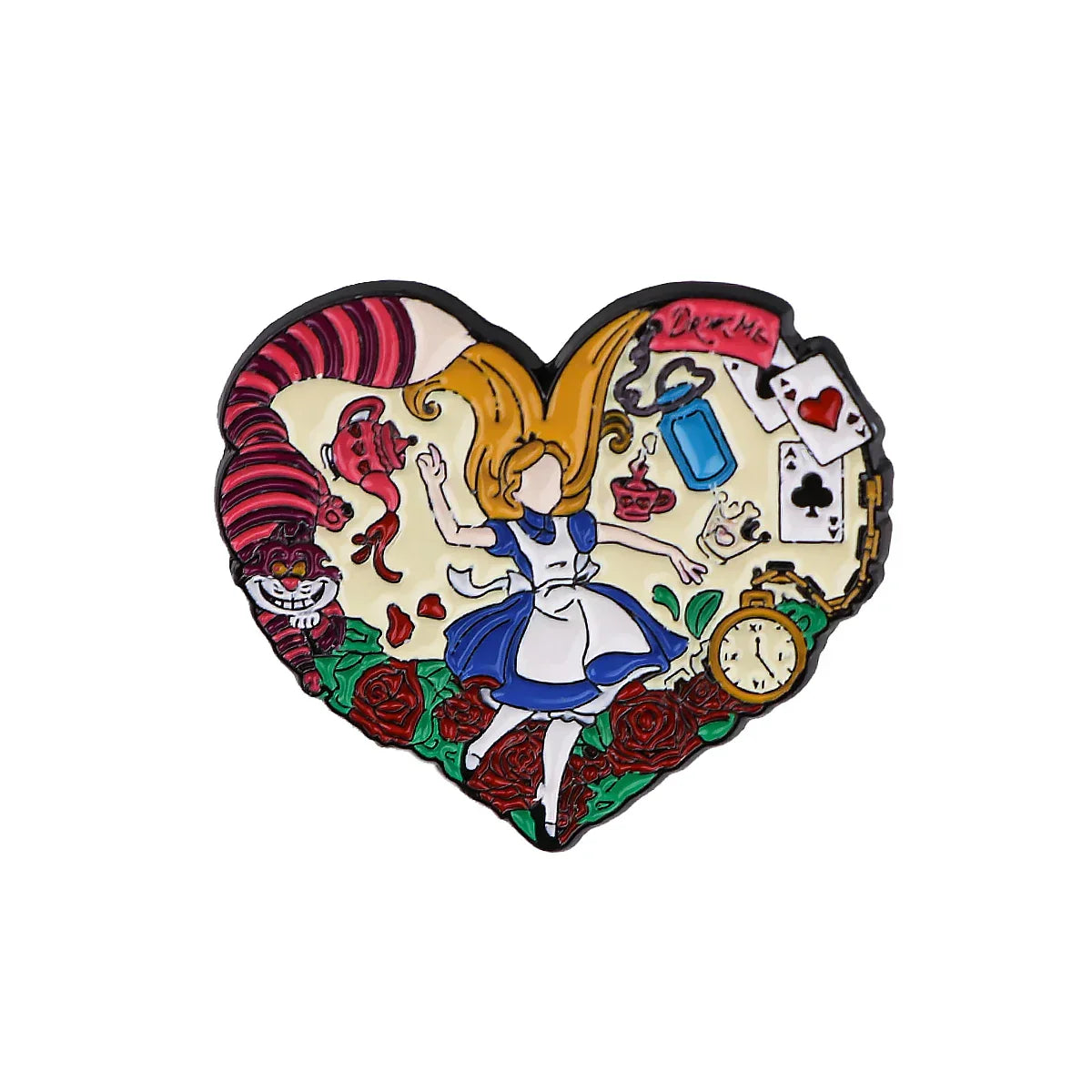 Alice in Wonderland Enamel Pins Lapel Badges Jewelry Brooches Gift