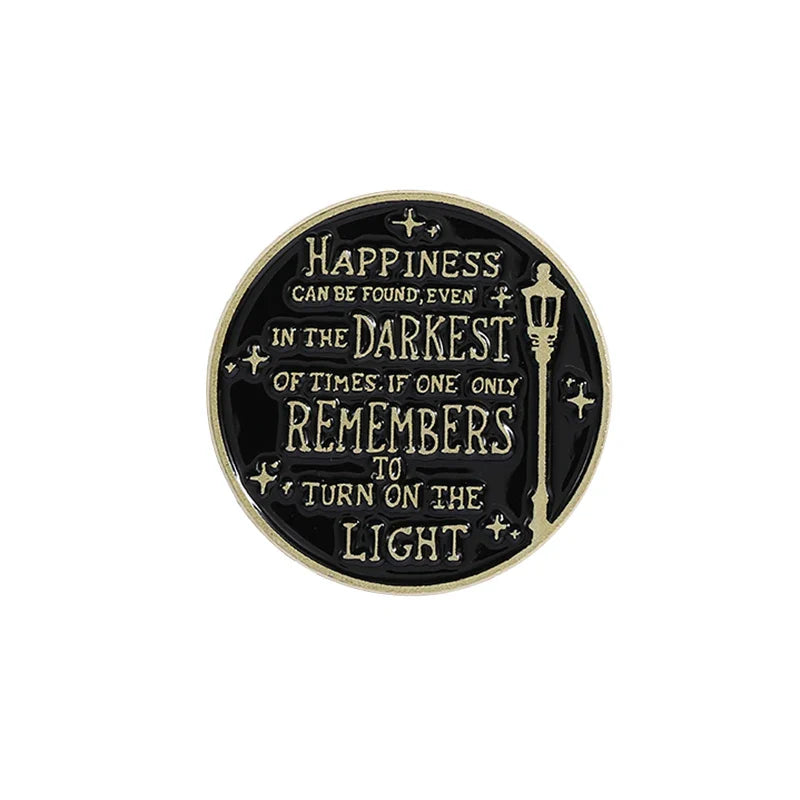 Happiness Quote Enamel Pin Positive Brooch Lapel Badge Gift