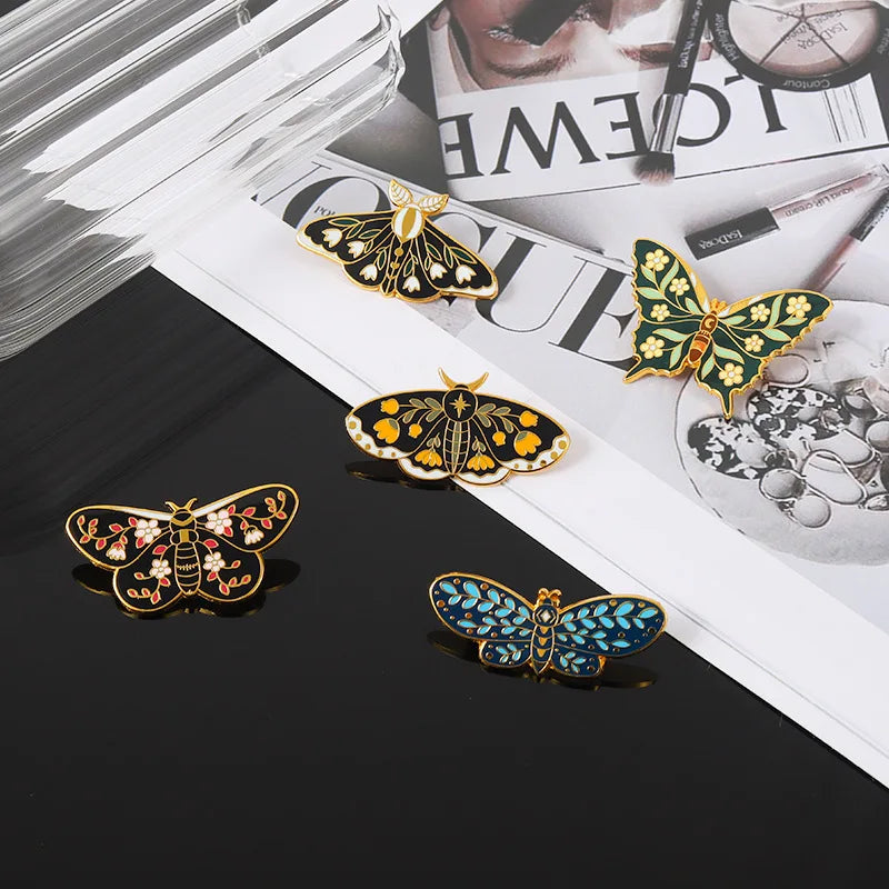 Colorful Butterfly Enamel Brooches Cute Animal Pins Kids Backpack Jewelry