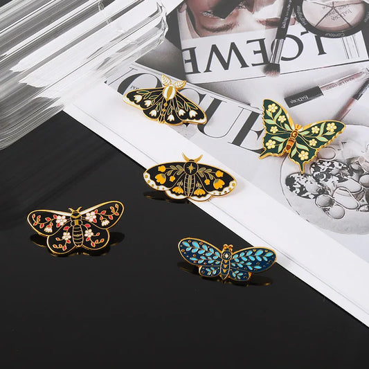 Colorful Butterfly Enamel Brooches Cute Animal Pins Kids Backpack Jewelry