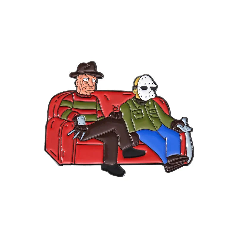 Halloween Horror Movie Enamel Pins Mask Brooches Lapel Badge Jewelry Gifts
