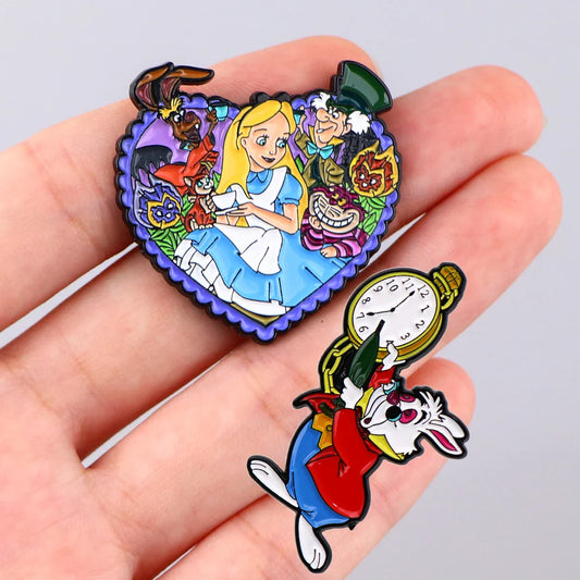 Cute Animal Enamel Pins Fairy Tale Brooch Lapel Badges Fashion Jewelry Gifts