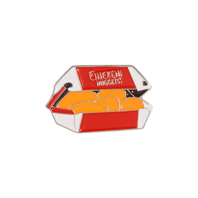 Cartoon Fried Chicken & Fries Enamel Pin Badge Brooch Accessory