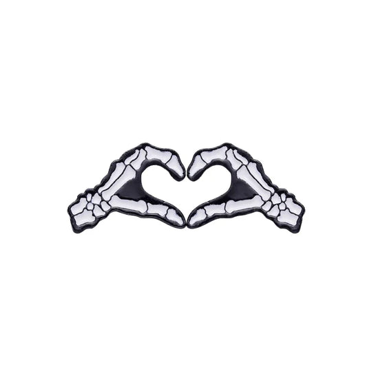 Punk Skeleton Heart Skull Enamel Pin Lapel Badge Halloween Jewelry