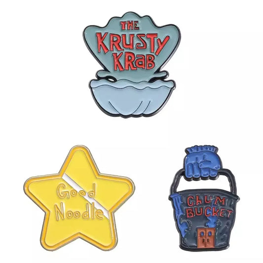 SpongeBob Krusty Krab Enamel Brooch Pins Jewelry Accessories Gift