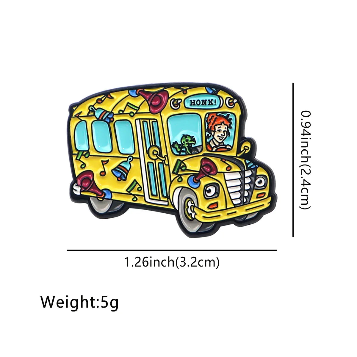 Magic Bus Enamel Pin Cartoon Lapel Pin for Backpacks Brooch Badge for Kids Jewelry Gifts