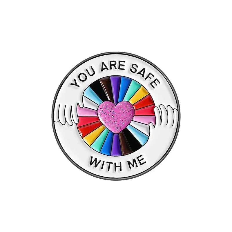 LGBT Pride Rainbow Heart Enamel Pin Badge Gift