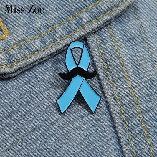 Blue Ribbon Prostate Cancer Awareness Enamel Pins Lapel Badges Jewelry Gift