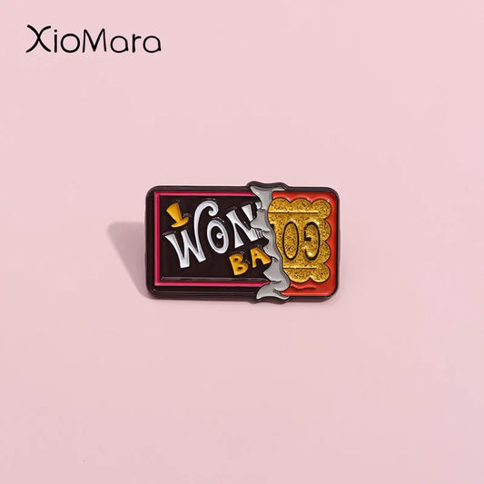 Golden Vip Tickets Enamel Pins Retro Geometry Brooch Lapel Badges Jewelry Gift Wholesale