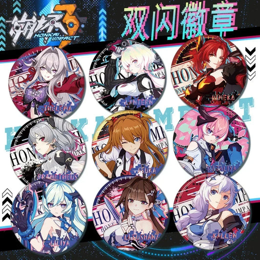 Honkai Impact 3 Brooch Pin: Elysia, Aponia, Sirin, Fu Hua Badge Collection Gift