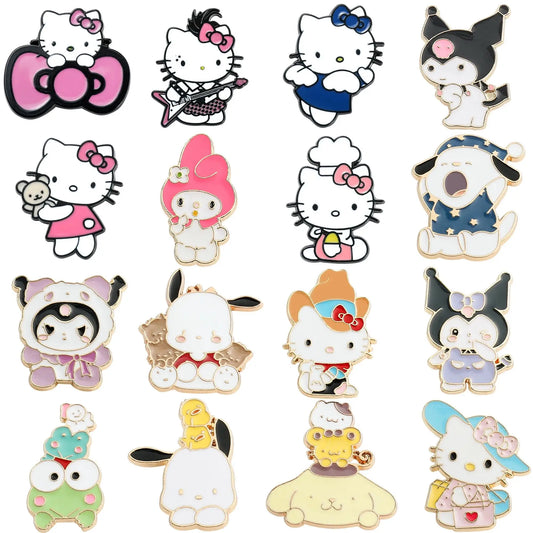 Hello Kitty Kuromi Pochacco Enamel Lapel Pins for Backpacks Brooches Jewelry Accessories