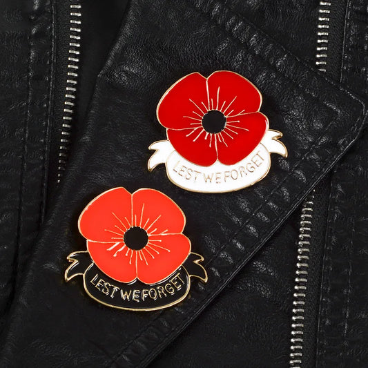 LEST WE FORGET Poppy Enamel Pin Brooch Flower Alloy Fashion Accessory