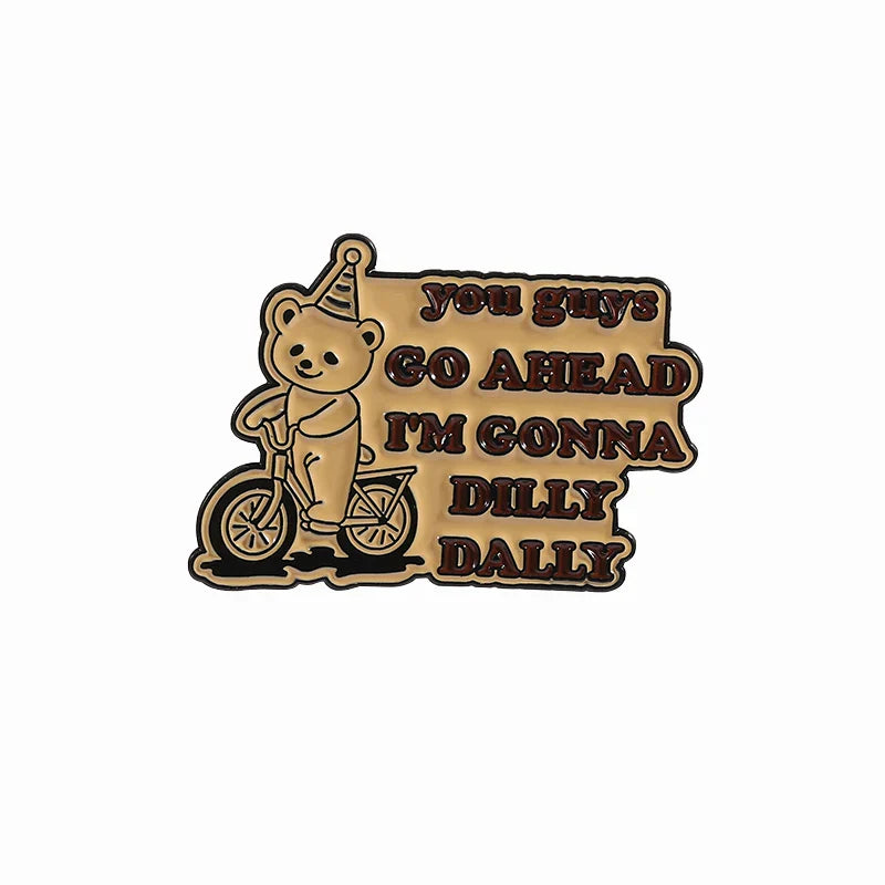 Raccoon Enamel Pin Cartoon Bear Car Brooch Lapel Badge Jewelry Gift