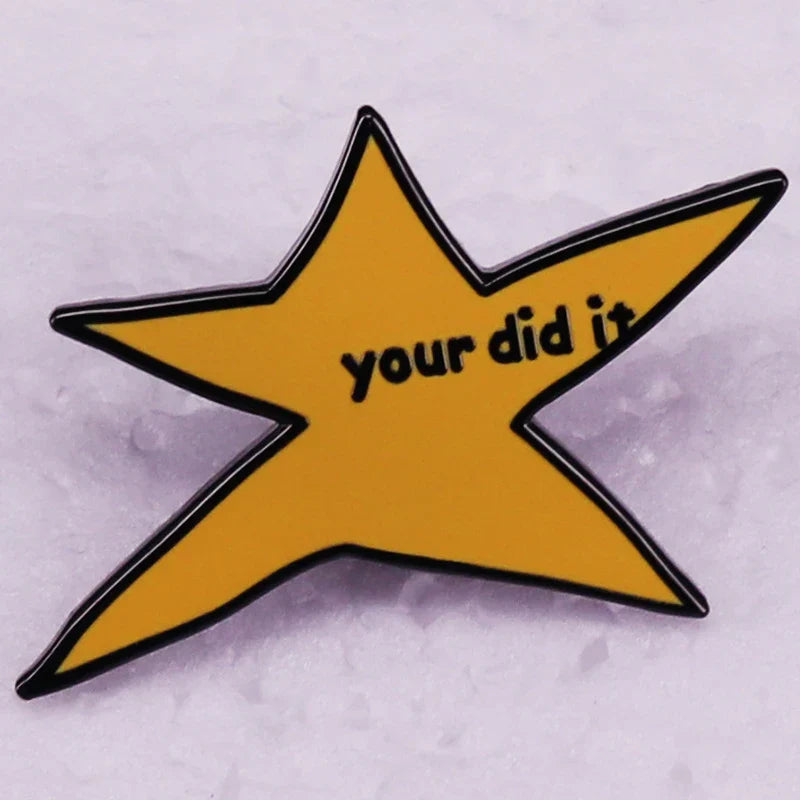 Did It Meme Star Enamel Pins Funny Irregular Metal Brooch Lapel Badge Jewelry Gifts
