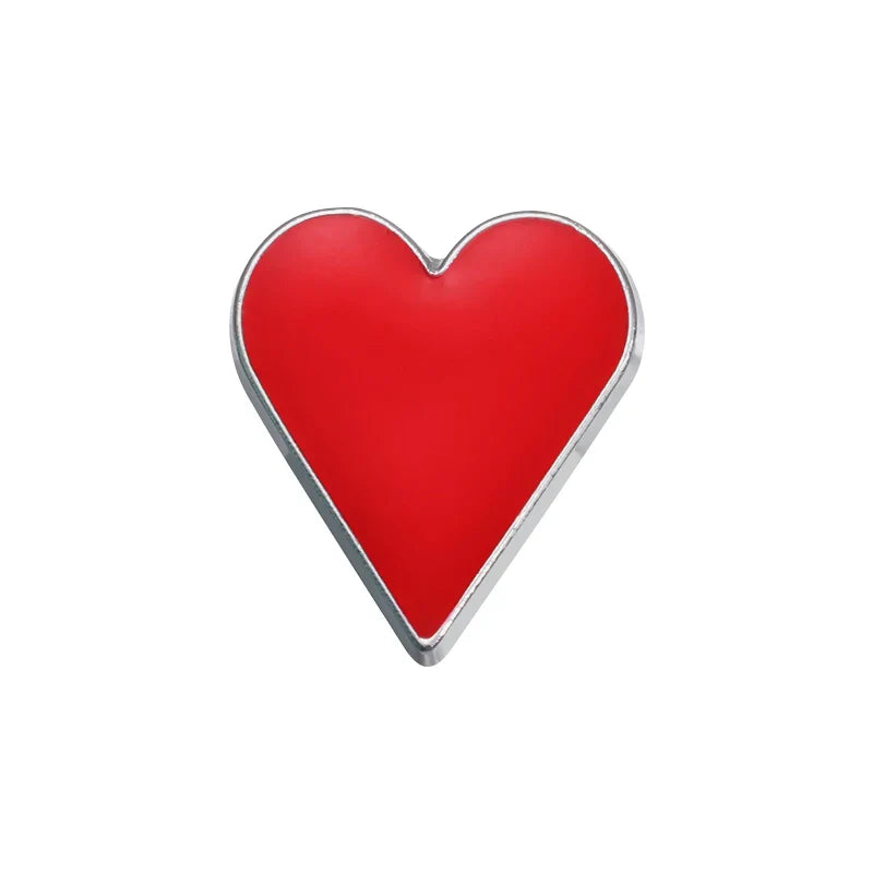 Poker Playing Cards Enamel Pin: King Queen Heart Spades Brooch Badge Jewelry Gift
