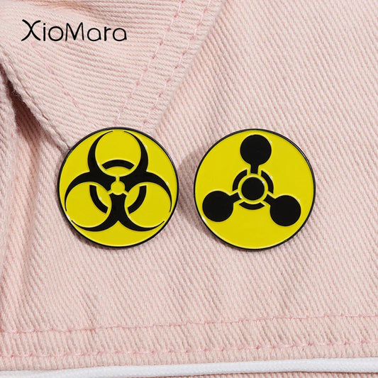 Biohazard Enamel Pin Chemical Hazard Badge Lapel Brooch