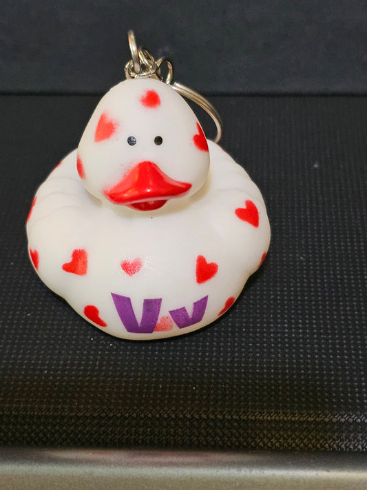 Valentine duck keychain