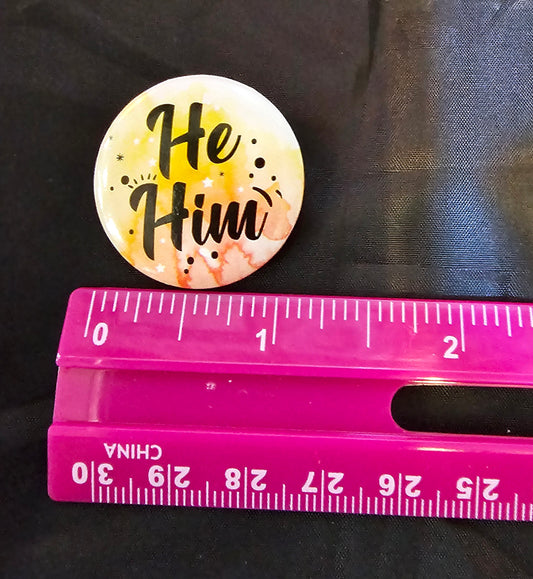 Pronoun button - He, Him