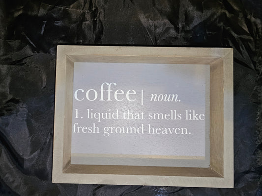 Sign Decor with Coffee definition