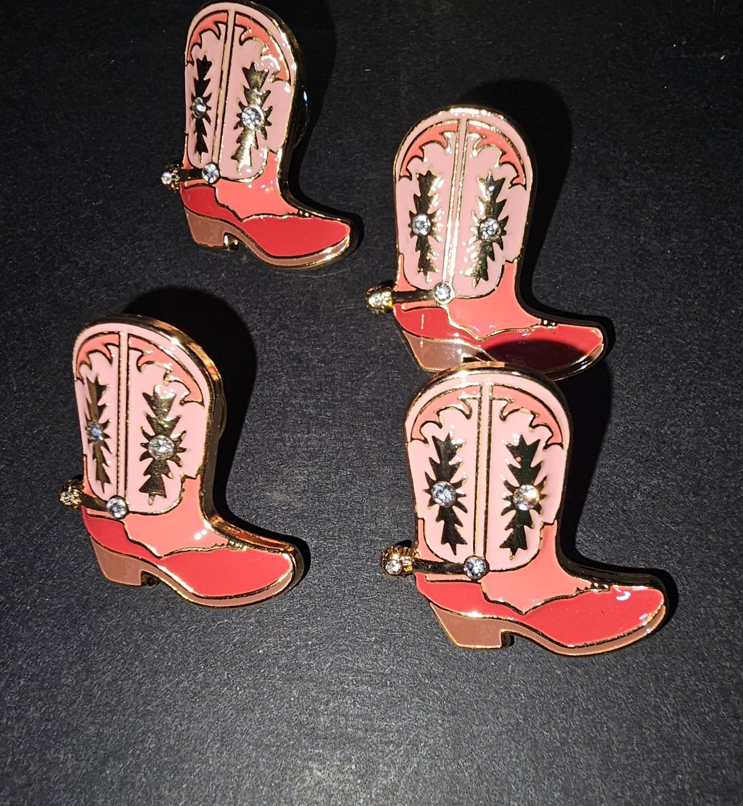 Cowboy boot pin - pink